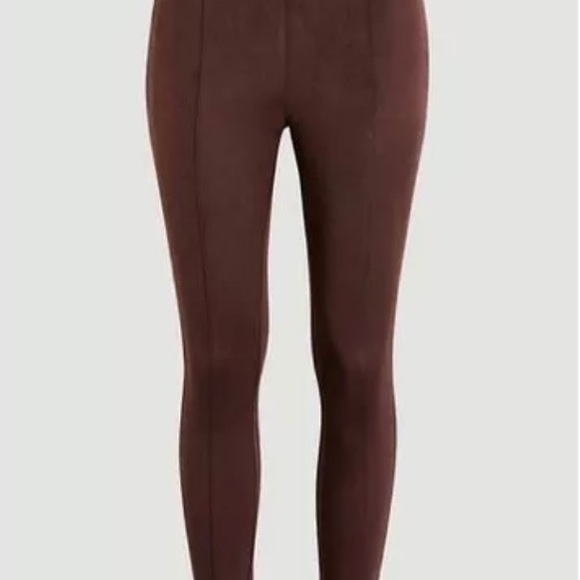 Anthropologie Faux suede leggings zipper bottom - Picture 2 of 8